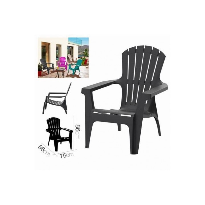 SILLA DE JARDIN PLASTICA DOLOMITI 75X86X86 ANTRACITA