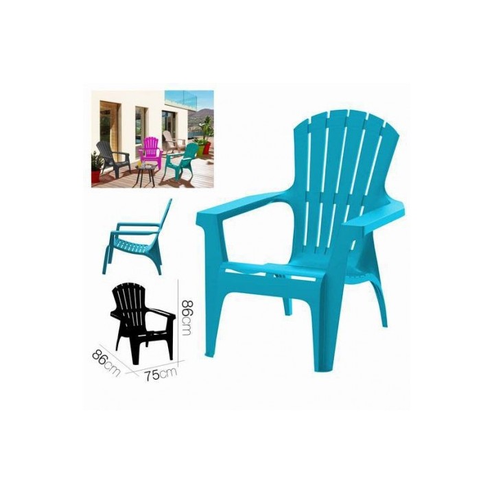 SILLA DE JARDIN PLASTICA DOLOMITI 75X86X86 AZUL
