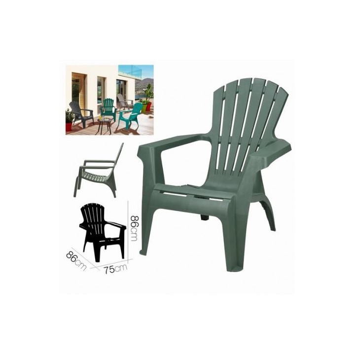 SILLA DE JARDIN PLASTICA DOLOMITI 75X86X86 OLIVA