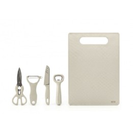 SET 4 UTENSILIOS COCINA +TABLA DE CORTE Y CON SOPORTE QUTTIN