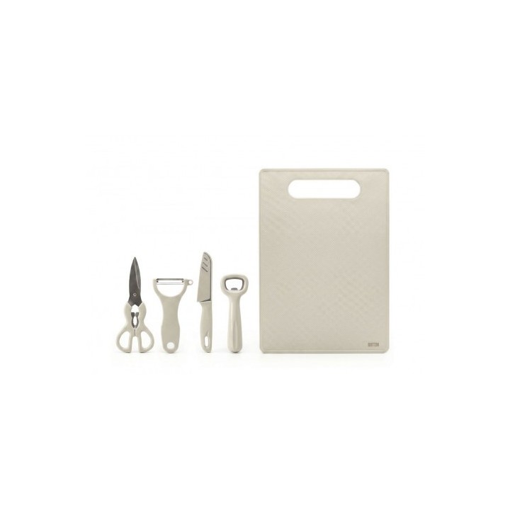 SET 4 UTENSILIOS COCINA +TABLA DE CORTE Y CON SOPORTE QUTTIN