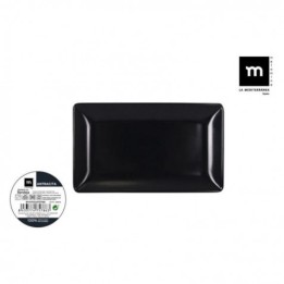 BANDEJA MELAMINA MATE NEGRO 25X12X2CM LA MEDITERRANEA