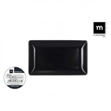 BANDEJA MELAMINA MATE NEGRO 25X12X2CM LA MEDITERRANEA