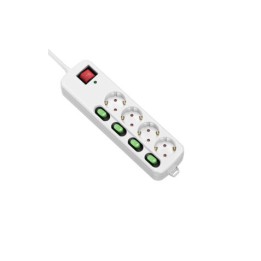 BASE MULTIPLE 4 ENCHUFES CON INTERRUPTORES