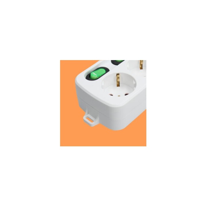 BASE MULTIPLE 4 ENCHUFES CON INTERRUPTORES