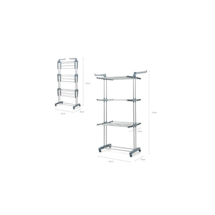 TENDEDERO VERTICAL CON RUEDAS 24 BARRAS 40KG INNOVAGOODS