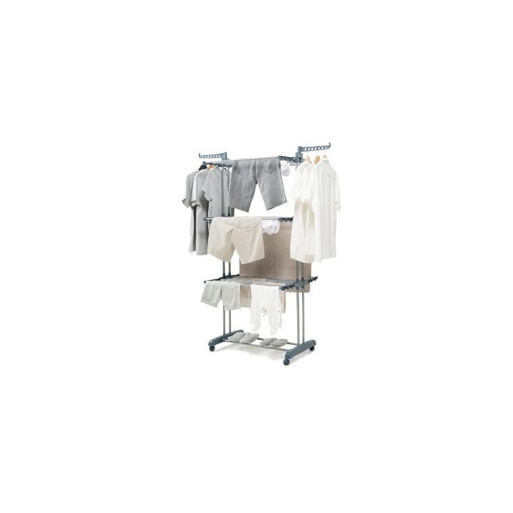 TENDEDERO VERTICAL CON RUEDAS 24 BARRAS 40KG INNOVAGOODS
