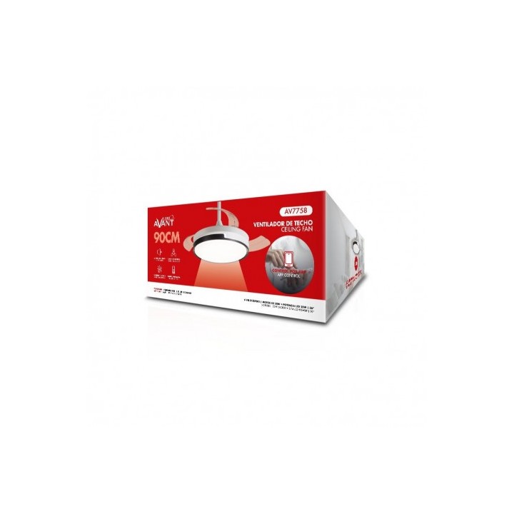 VENTILADOR DE TECHO CON ASPAS RETRACTILES 36" CON LED 36W AVANT