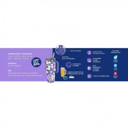 TAZA TERMO XL 1200ML ACERO INOX STREAM PURPLE QUOKKA