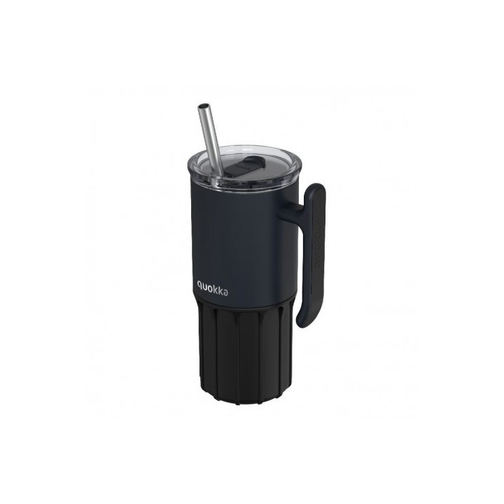 TAZA TERMO ACERO INOX 720ML CON BASE SILICONA UMI BLACK QUOKKA