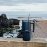 TAZA TERMO ACERO INOX 720ML CON BASE SILICONA UMI BLACK QUOKKA