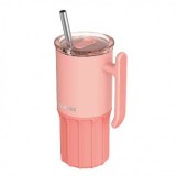 TAZA TERMO ACERO INOX 720ML CON BASE SILICONA UMI PEACHY PINK QUOKKA