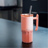 TAZA TERMO ACERO INOX 720ML CON BASE SILICONA UMI PEACHY PINK QUOKKA