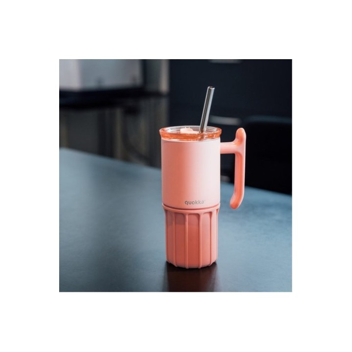 TAZA TERMO ACERO INOX 720ML CON BASE SILICONA UMI PEACHY PINK QUOKKA