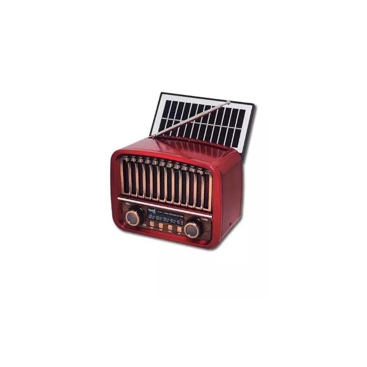 RADIO VINTAGE SOLAR CON BATERIA RS11854RED SAMI
