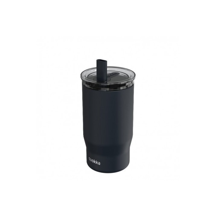 TAZA TERMO ACERO INOXIDABLE CON CAÑITA MIST BLACK QUOKKA