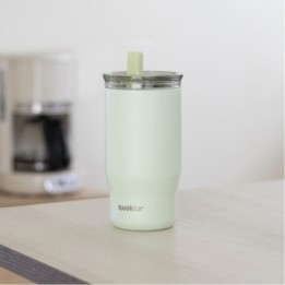 TAZA TERMO ACERO INOXIDABLE 720ML CON CAÑITA MIST PASTEL GREEN QUOKKA