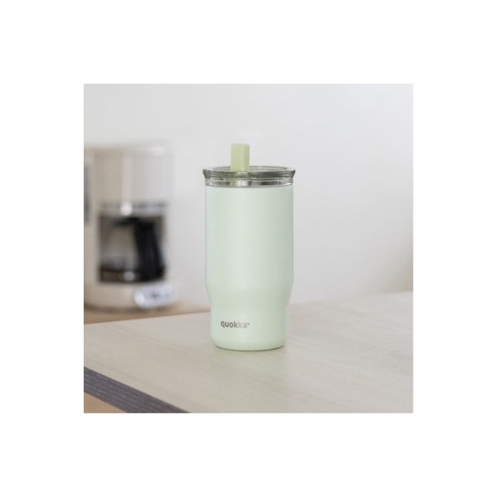 TAZA TERMO ACERO INOXIDABLE 720ML CON CAÑITA MIST PASTEL GREEN QUOKKA
