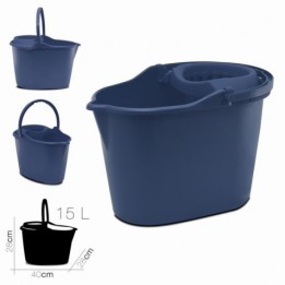 REACONDICIONADO CUBO OVALADO CON ESCURRIDOR 15 LITROS AZUL