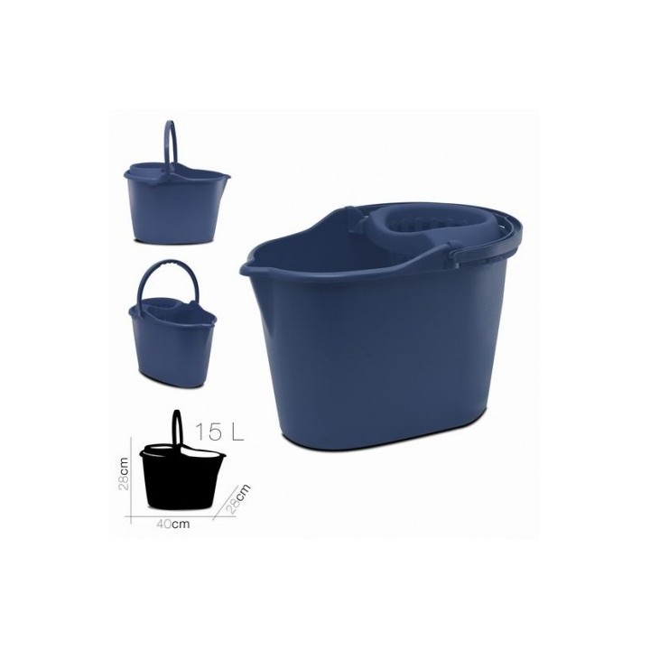 REACONDICIONADO CUBO OVALADO CON ESCURRIDOR 15 LITROS AZUL