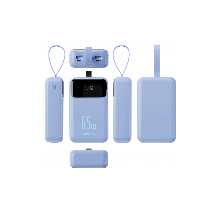 BATERIA EXTERNA 20000MAH 65W FOREVER VIBE-TB65 AZUL CIELO FOREVER