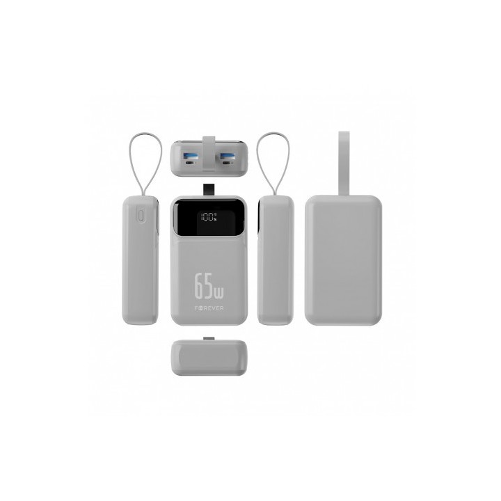 BATERIA EXTERNA 20000MAH 65W FOREVER VIBE-TB65 PLATA FOREVER