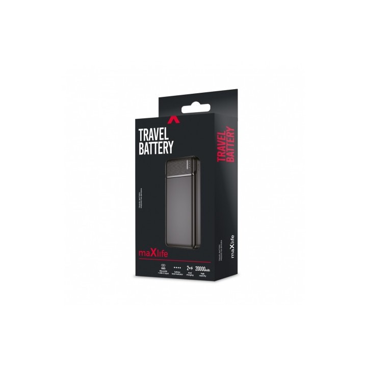 POWERBANK 20000MAH MXPB-01 NEGRO MAXLIFE