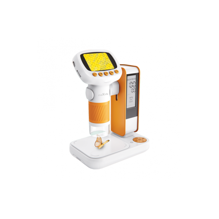MICROSCOPIO DIGITAL CON SOPORTE MXDM-200 NARANJA MAXLIFE