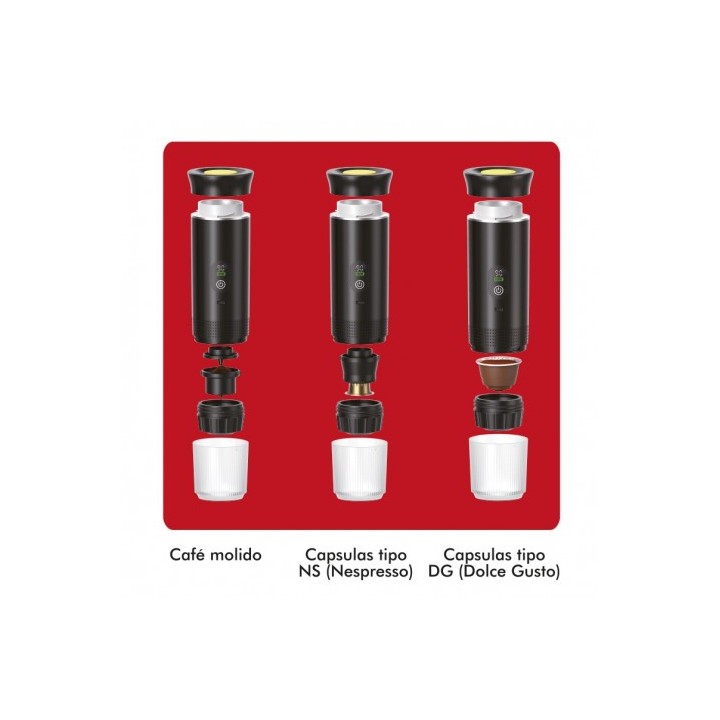 REACONDICIONADA CAFETERA PORTATIL 3 EN 1 XPRESSCUP NEGRA MUVIP