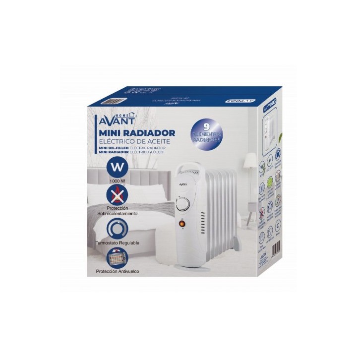 RADIADOR DE ACEITE COMPACTO 9 ELEMENTOS 1000W AVANT