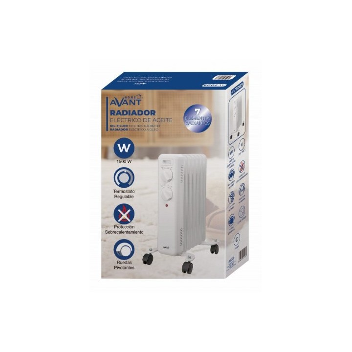 RADIADOR DE ACEITE 7 ELEMENTOS 1500W - ALTURA 45CM AVANT