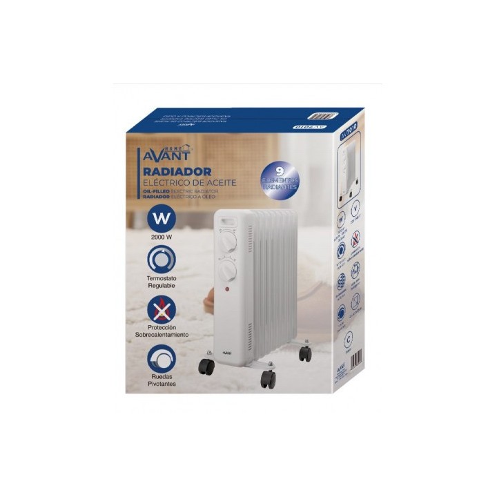 RADIADOR DE ACEITE 9 ELEMENTOS 2000W - ALTURA 45CM AVANT