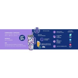 TAZA TERMO XL 1200ML ACERO INOX STREAM ROSA QUOKKA