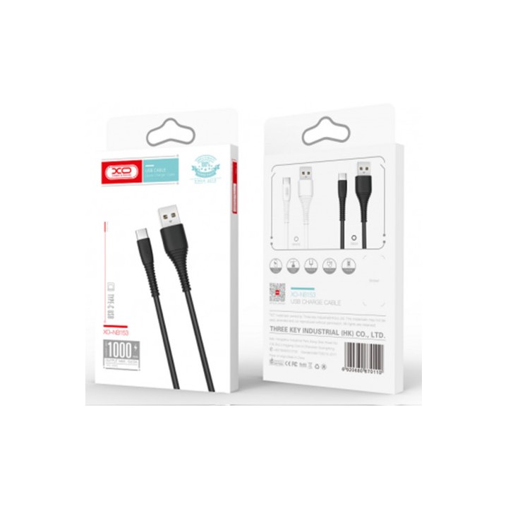 CABLE NB156 SILICONA USB - LIGHTNING | 2.4A | 1 MTR | NEGRO XO