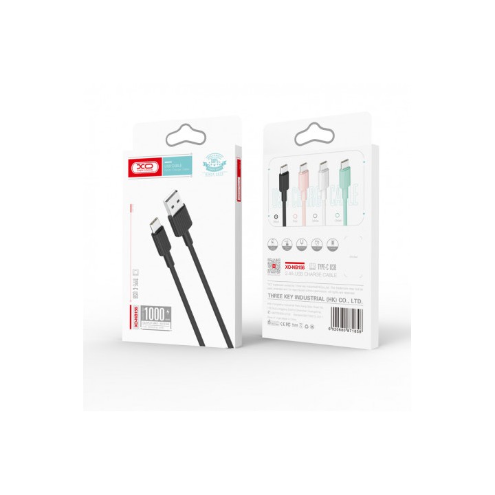 CABLE NB156 SILICONA USB - LIGHTNING | 2.4A | 1 MTR | BLANCO XO