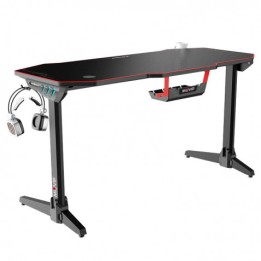 MESA GAMING PRO800 XL FIBRA CARBONO | LUZ RGB | ALFOMBRILLA 140CM MUVIP