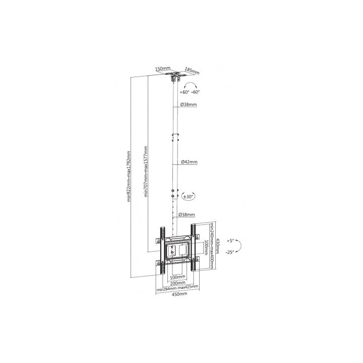 SOPORTE TECHO TV 32" - 70" CROMAD