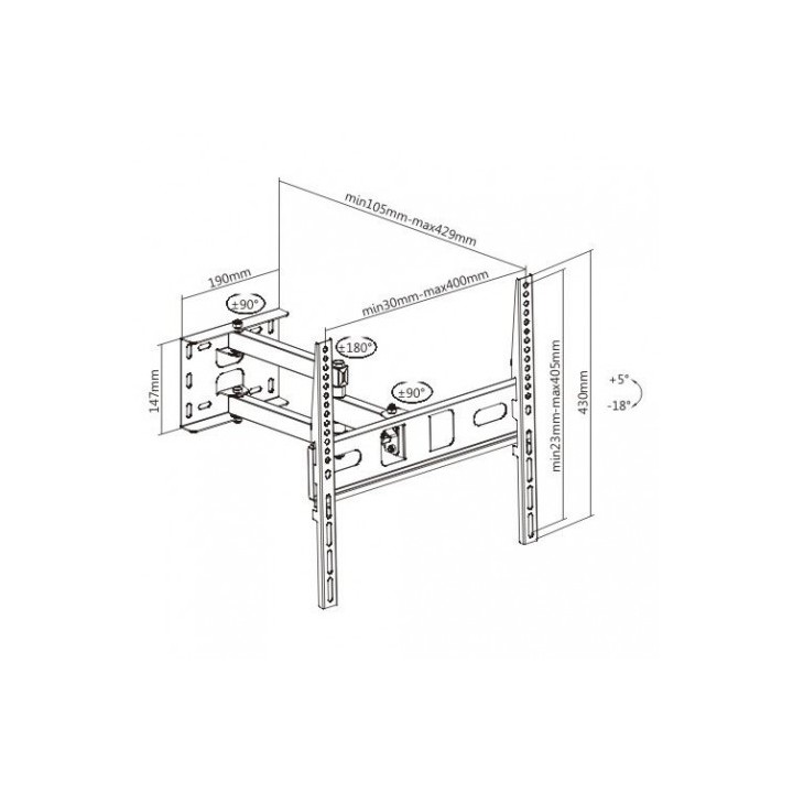 SOPORTE CON BRAZO TV LED, LCD 32"-65" CROMAD
