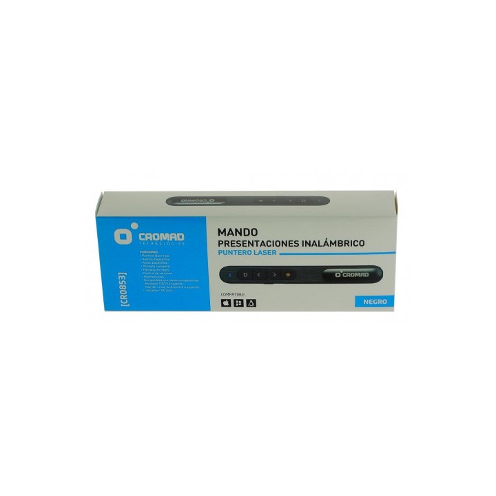 MANDO PRESENTACIONES INALAMBRICO PUNTERO LASER NEGRO CROMAD