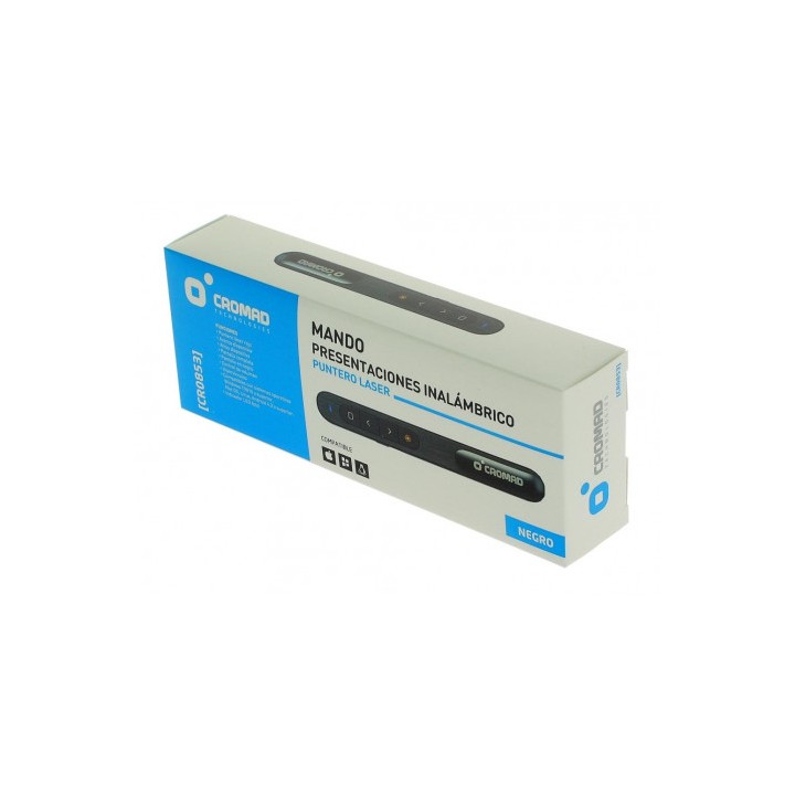 MANDO PRESENTACIONES INALAMBRICO PUNTERO LASER NEGRO CROMAD