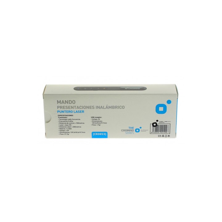 MANDO PRESENTACIONES INALAMBRICO PUNTERO LASER NEGRO CROMAD