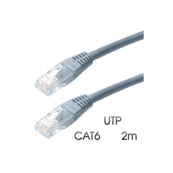 CABLE DE RED UTP CAT 6 2M GRIS CLARO CROMAD