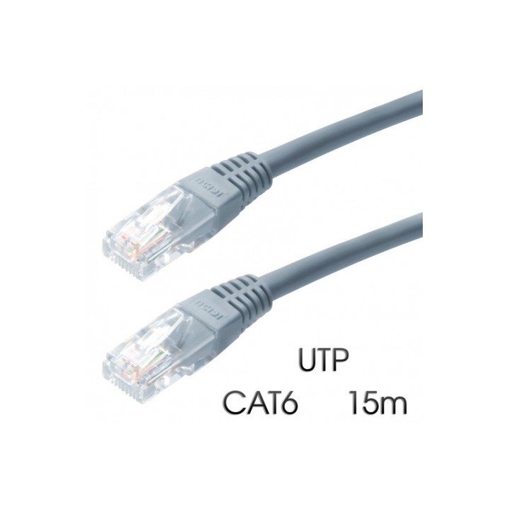 CABLE DE RED UTP CAT 6 15M GRIS CLARO CROMAD