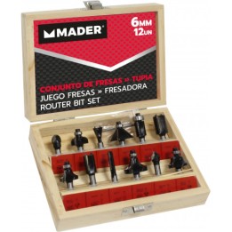 JUEGO 12 PCS FRESAS 6MM PARA MADERA MADER