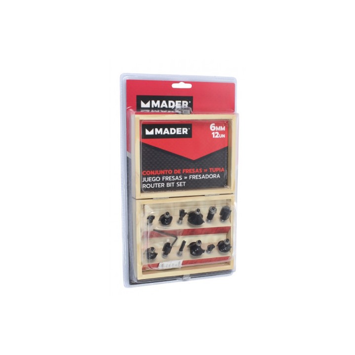 JUEGO 12 PCS FRESAS 6MM PARA MADERA MADER