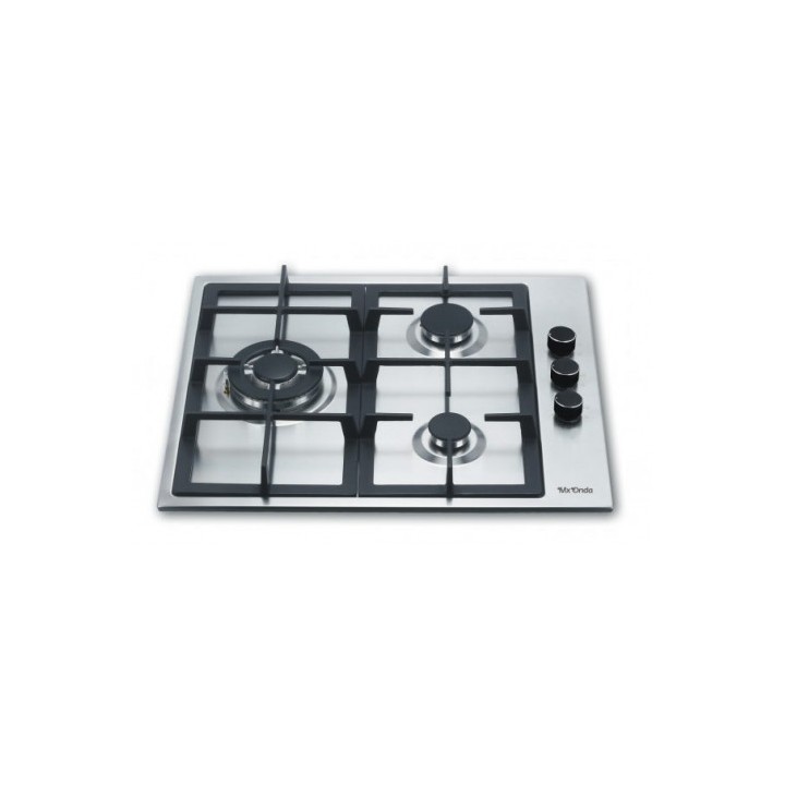 PLACA A GAS PARA ENCASTRAR ACERO INOX MX-ONDA