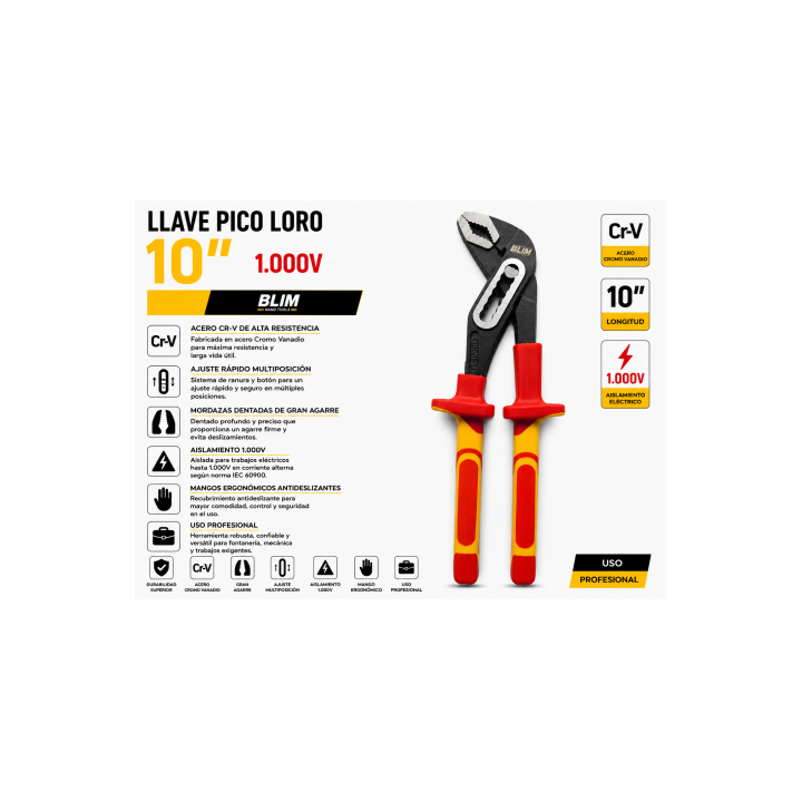 LLAVE PICO LORO 10" 1.000V BLIM