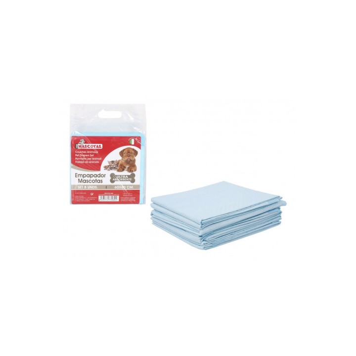 SET 8 EMPAPADORES ULTRA ABSORBENTES PARA MASCOTAS 60X60 MCT