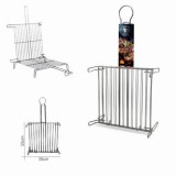 PARRILLA DE ACERO DOBLE CON PATAS 25X25CM