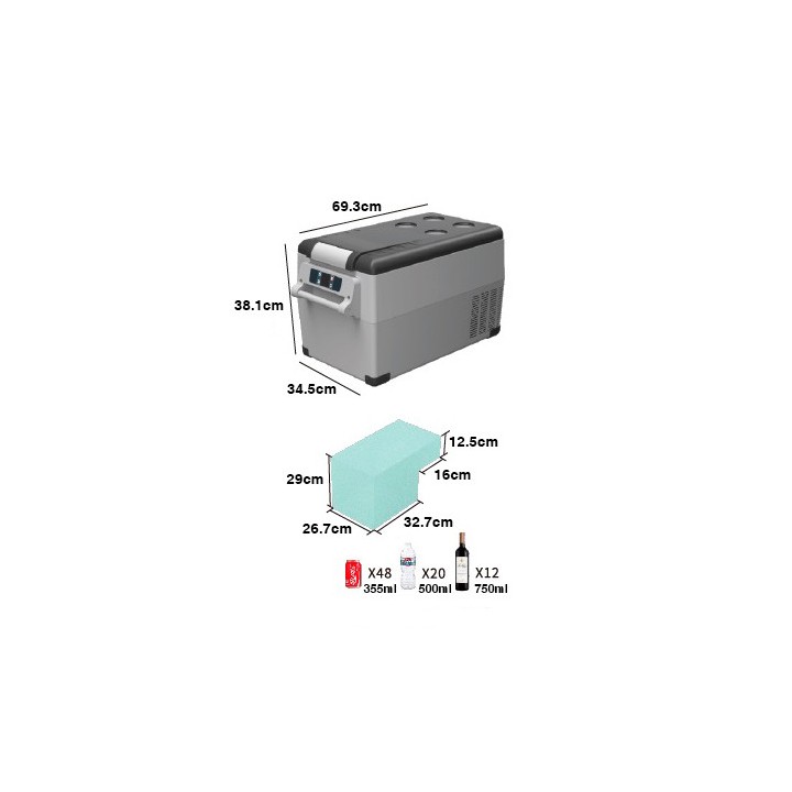 NEVERA DE COMPRESOR PORTATIL 31 LITROS 50W MUVIP